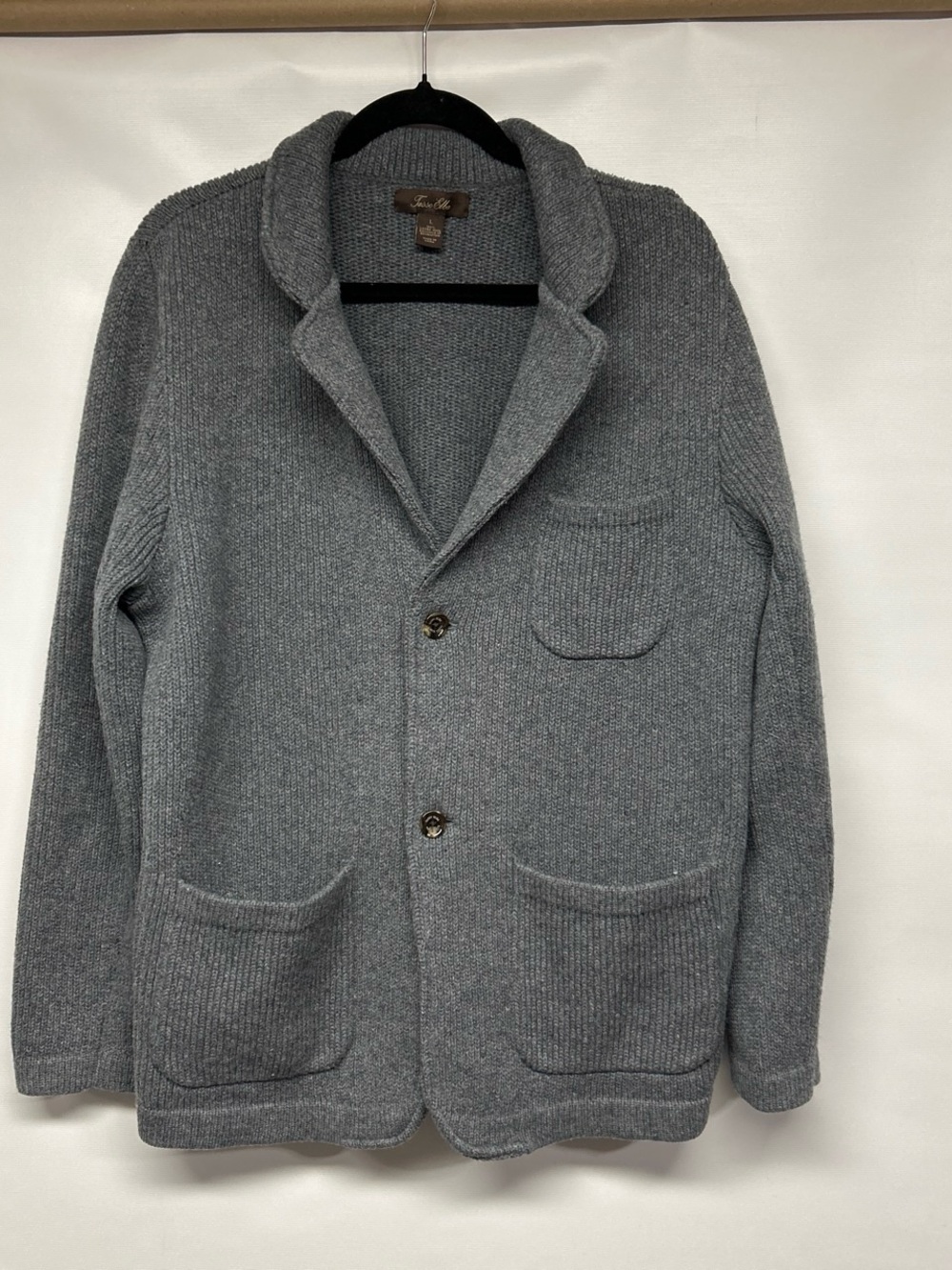 Tasso Elba Gray Shawl Collar Cardigan Sweater